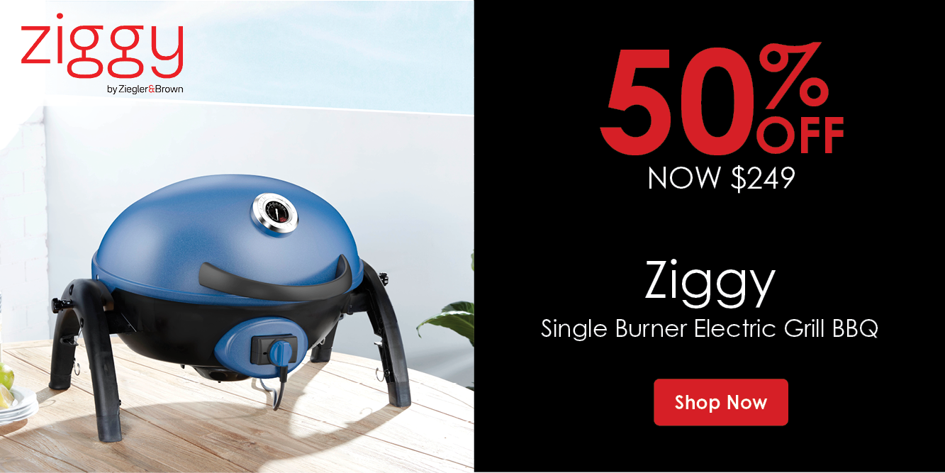 Now $249 50% Off  Ziggy Single Burner Electric Grill BBQ | Shop Now